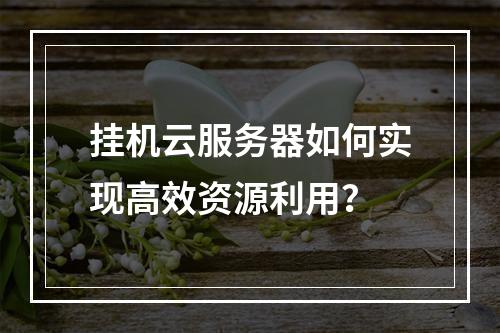 挂机云服务器如何实现高效资源利用？