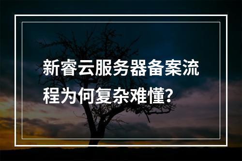 新睿云服务器备案流程为何复杂难懂？
