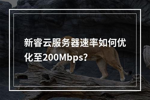 新睿云服务器速率如何优化至200Mbps？