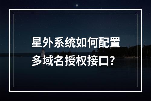 星外系统如何配置多域名授权接口？