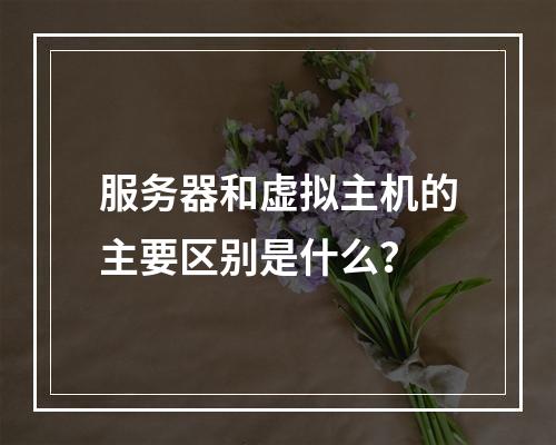 服务器和虚拟主机的主要区别是什么？