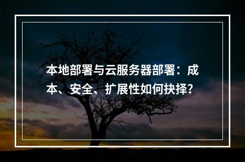 本地部署与云服务器部署：成本、安全、扩展性如何抉择？