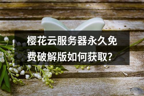 樱花云服务器永久免费破解版如何获取？