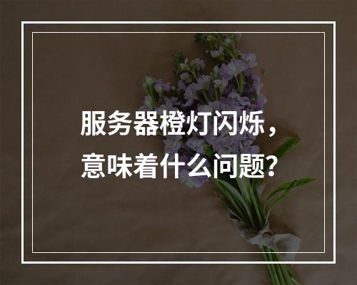 服务器橙灯闪烁,意味着什么问题?