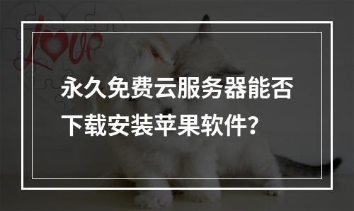 永久免费云服务器能否下载安装苹果软件？