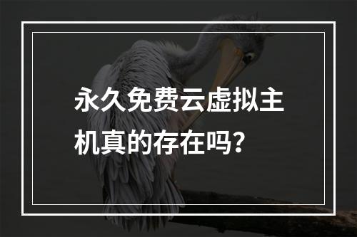 永久免费云虚拟主机真的存在吗？