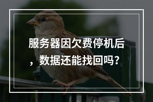 服务器因欠费停机后,数据还能找回吗?