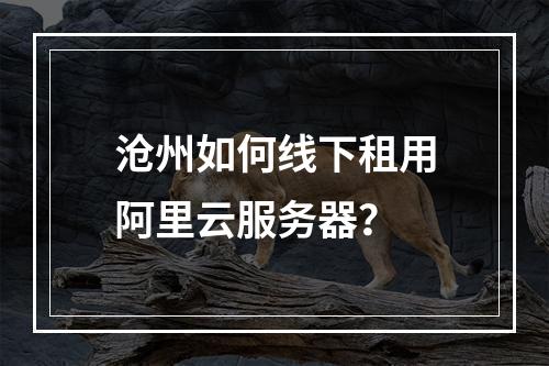 沧州如何线下租用阿里云服务器？
