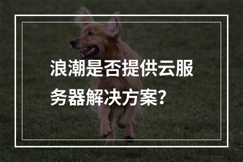 浪潮是否提供云服务器解决方案？