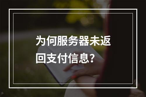 为何服务器未返回支付信息?