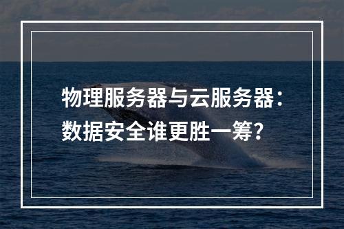 物理服务器与云服务器：数据安全谁更胜一筹？