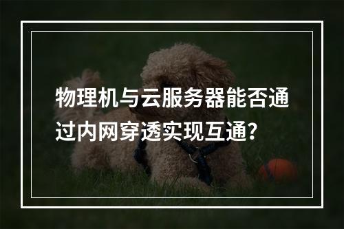 物理机与云服务器能否通过内网穿透实现互通？