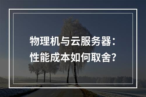 物理机与云服务器：性能成本如何取舍？
