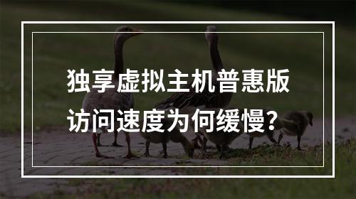 独享虚拟主机普惠版访问速度为何缓慢？