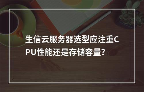 生信云服务器选型应注重CPU性能还是存储容量？
