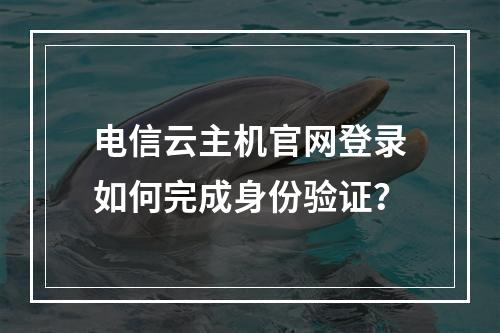 电信云主机官网登录如何完成身份验证？