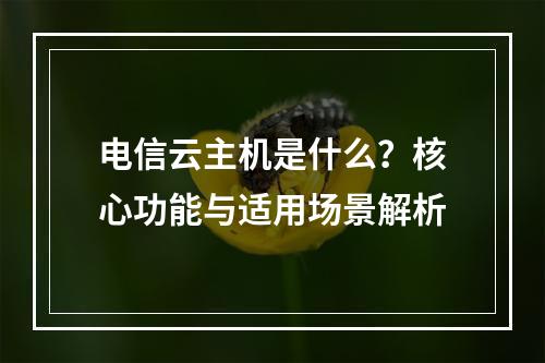 电信云主机是什么？核心功能与适用场景解析