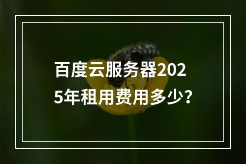 百度云服务器2025年租用费用多少？