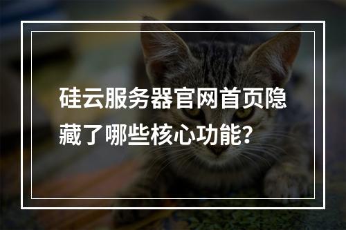 硅云服务器官网首页隐藏了哪些核心功能？