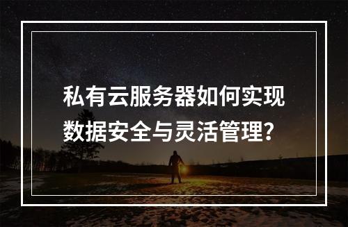 私有云服务器如何实现数据安全与灵活管理？