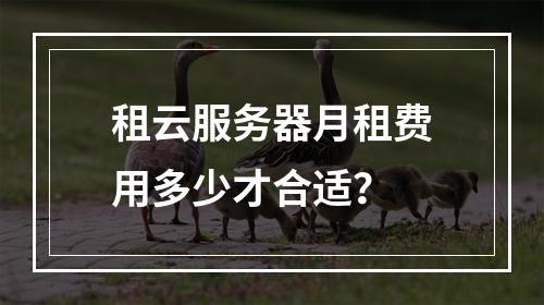 租云服务器月租费用多少才合适？