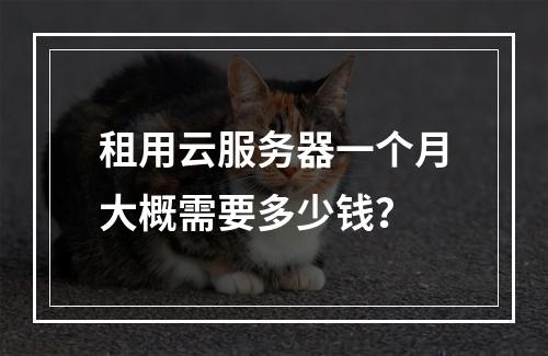 租用云服务器一个月大概需要多少钱？