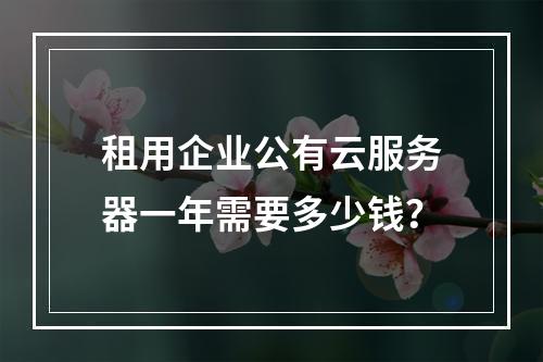 租用企业公有云服务器一年需要多少钱？