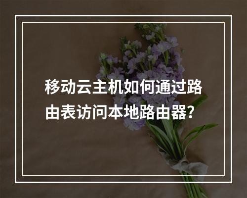 移动云主机如何通过路由表访问本地路由器？
