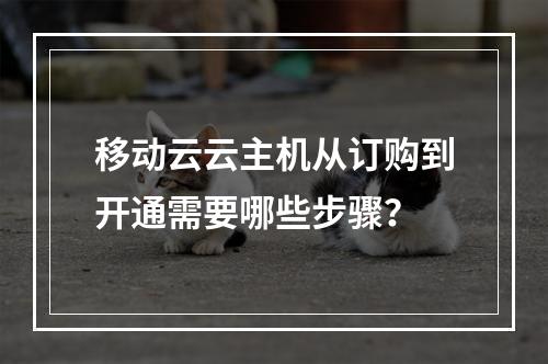 移动云云主机从订购到开通需要哪些步骤？