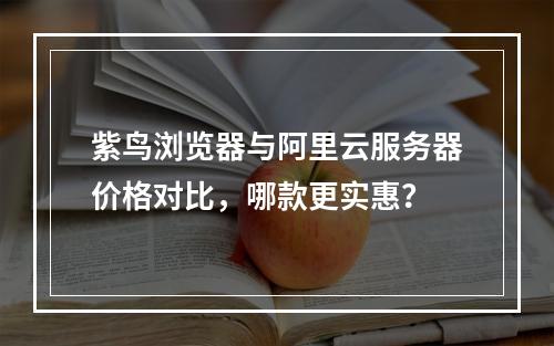 紫鸟浏览器与阿里云服务器价格对比，哪款更实惠？