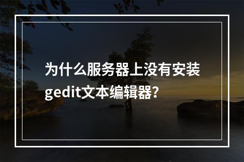 为什么服务器上没有安装gedit文本编辑器?