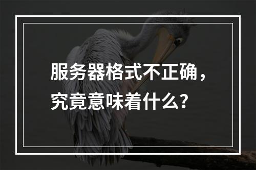 服务器格式不正确,究竟意味着什么?