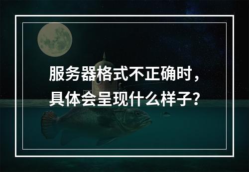 服务器格式不正确时,具体会呈现什么样子?