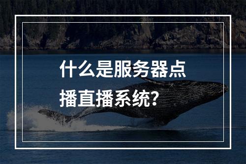 什么是服务器点播直播系统?