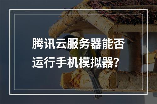 腾讯云服务器能否运行手机模拟器？