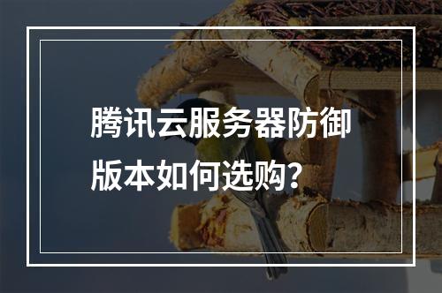腾讯云服务器防御版本如何选购？