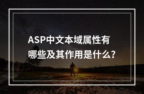 ASP中文本域属性有哪些及其作用是什么?
