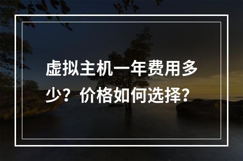 虚拟主机一年费用多少？价格如何选择？