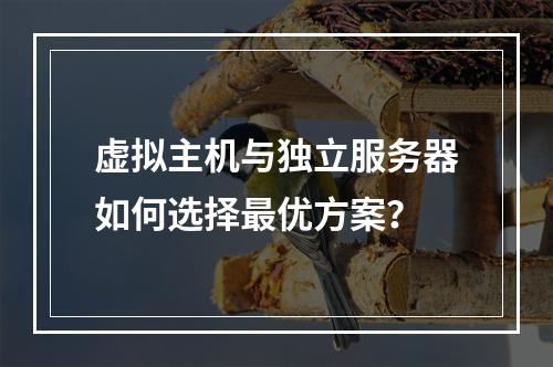虚拟主机与独立服务器如何选择最优方案？
