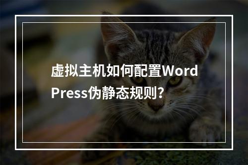 虚拟主机如何配置WordPress伪静态规则？