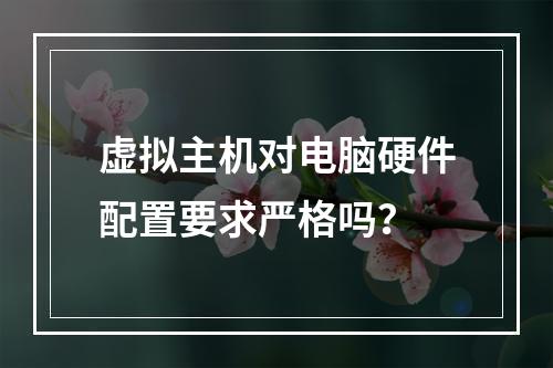 虚拟主机对电脑硬件配置要求严格吗？