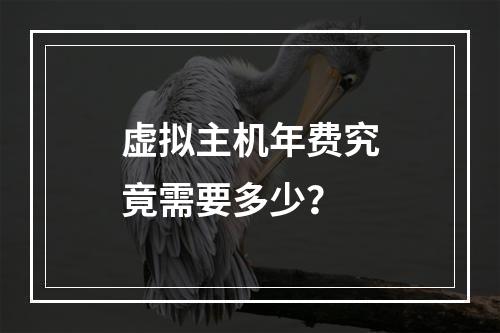 虚拟主机年费究竟需要多少？