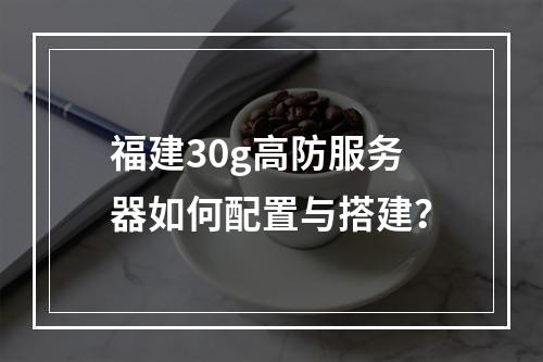 福建30g高防服务器如何配置与搭建?