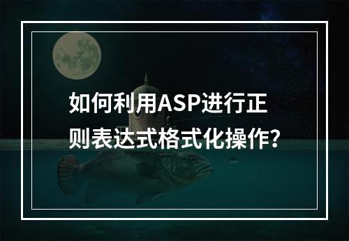 如何利用ASP进行正则表达式格式化操作?