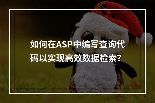 如何在ASP中编写查询代码以实现高效数据检索?