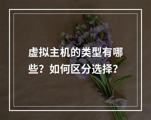 虚拟主机的类型有哪些？如何区分选择？