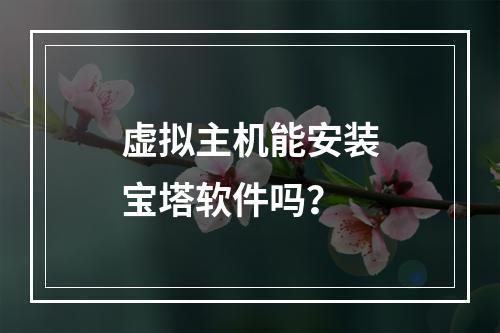 虚拟主机能安装宝塔软件吗？