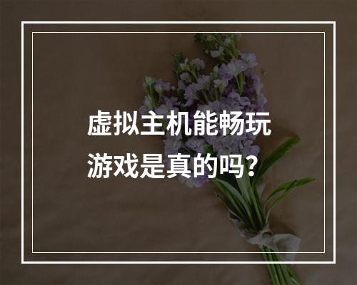 虚拟主机能畅玩游戏是真的吗？