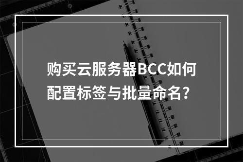 购买云服务器BCC如何配置标签与批量命名？