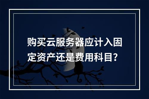购买云服务器应计入固定资产还是费用科目？